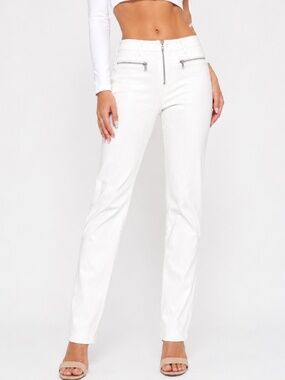 Tiger Mist White High Rise Zip Detail Denim Jeans Size S White Denim Skinny Jean